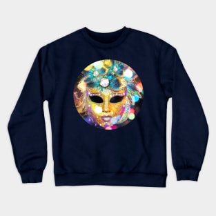 Golden Carnival Mask with peacock feathers Crewneck Sweatshirt